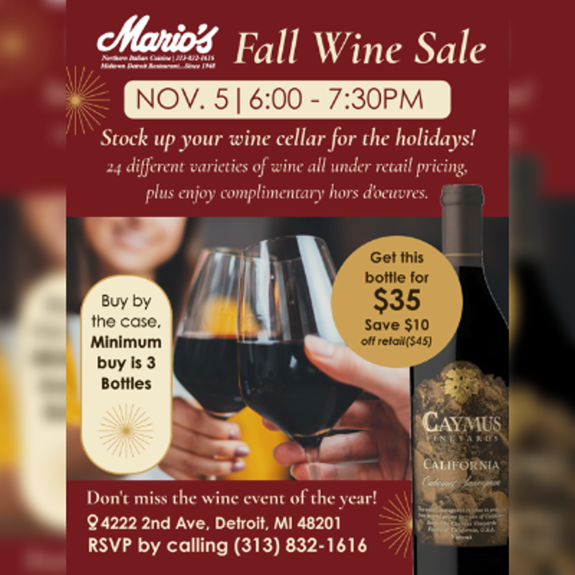 Mario’s Weekly Specials
